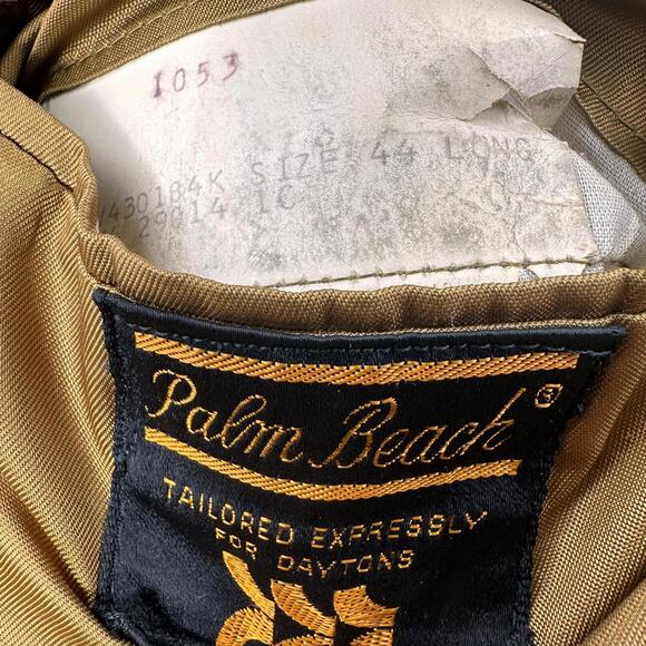 VTG 70's Palm Beach Sportscoat Mens 44L Navy Orange Yellow Check Plaid EUC - Picture 4 of 9